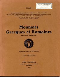 Ars Classica N° XIII. Monnaies Grecques et Romaines. Bibliothèque Numismatique. (Umschlag)