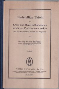 Hayashi, Fünfstellige Tafeln der Kreis- und Hyperbelfunktionen sowie der Funktio (Umschlag)