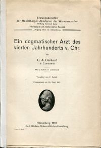 Gerhard, Ein dogmatischer Arzt des vierten Jahrhunderts v. Chr. (Umschlag)