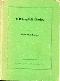 Burckhardt, E Hämpfeli Lieder. (Umschlag)