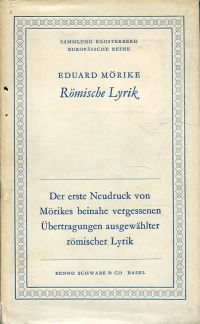 Mörike, Römische Lyrik. (Umschlag)