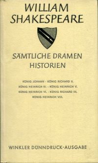 Shakespeare, Sämtliche Dramen, Band 2: Historien. (Umschlag)