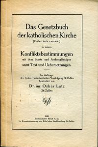 Lutz, Das Gesetzbuch der katholischen Kirche (Codex iuris canonici) in seinen K (Umschlag)