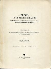 Wagner, "Frech" im heutigen Englisch. (Umschlag)