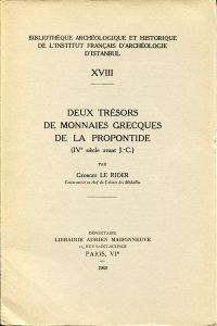 Le Rider, Deux Trésors de Monnaie Grecques de la Propontide (IVe siècle avant J. (Umschlag)