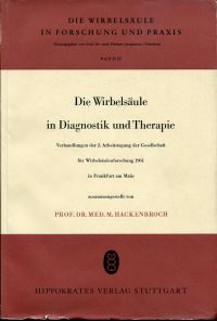 Hackenbroch, Die Wirbelsäule in Diagnostik und Therapie. (Umschlag)