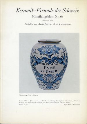 Freunde der Schweizer Keramik: Mitteilungsblatt Nr. 65/Dezember 1964. (Umschlag)