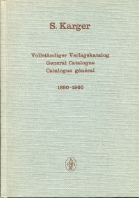 S.-Karger-AG <Basel>: Vollständiger Verlagskatalog. (Umschlag)