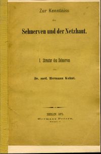 Kuhnt, Zur Kenntniss der Sehnerven und der Netzhaut. (Umschlag)