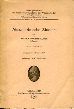 Pagenstecher, Alexandrinische Studien. (Einband)