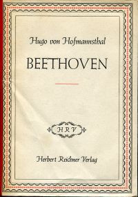 Hofmannsthal, Beethoven. (Umschlag)