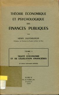 Laufenburger, Théorie économique et psychologique des finances publiques. (Umschlag)