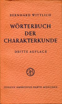 Wittlich, Wörterbuch der Charakterkunde. (Umschlag)
