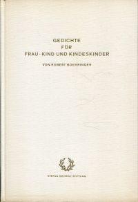 Boehringer, Gedichte für Frau, Kind und Kindeskinder. (Umschlag)