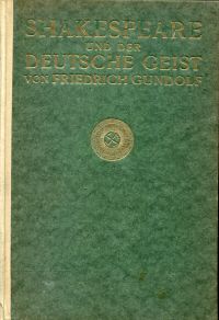 Gundolf, Shakespeare und der deutsche Geist. (Umschlag)