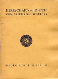 Wolters, Herrschaft und Dienst. (Umschlag)