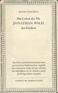 Fielding, Das Leben des Mr. Jonathan Wild, des Grossen. (Umschlag)