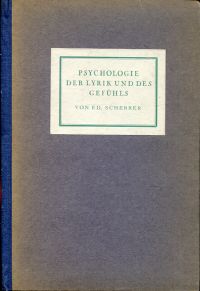 Scherrer, Psychologie der Lyrik und des Gefühls. (Umschlag)