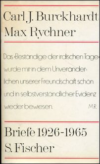 Burckhardt/Rychner, Briefe 1926 - 1965. (Umschlag)