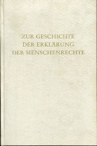 Schnur, Zur Geschichte der Erklärung der Menschenrechte. (Umschlag)