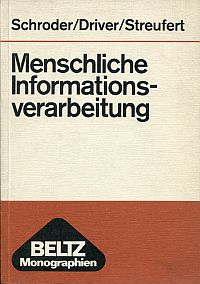 Schroder, Menschliche Informationsverarbeitung. (Umschlag)