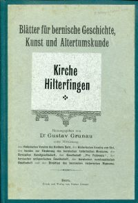 Blätter für bernische Geschichte, Kunst und Altertumskunde; I, 2/1905. (Umschlag)
