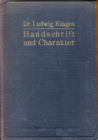 Klages, Handschrift und Charakter. (Umschlag)