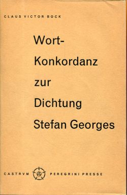 Bock, Wort-Konkordanz zur Dichtung Stefan Georges. (Schutzumschlag)