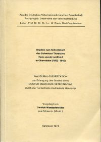 Wandschneider, Studien zum Schreibbuch des Schweizer Tierarztes Hans Jacob Leüth (Umschlag)