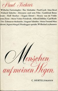Fechter, Menschen auf meinen Wegen. (Umschlag)