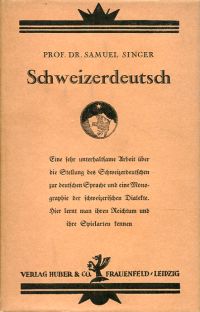 Singer, Schweizerdeutsch. (Umschlag)