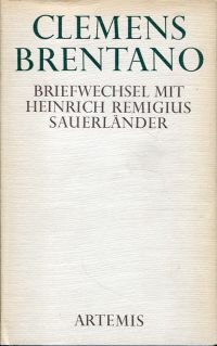 Brentano, Briefwechsel mit Heinrich Remigius Sauerländer. (Umschlag)