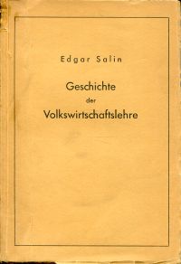 Salin, Geschichte der Volkswirtschaftslehre. (Umschlag)