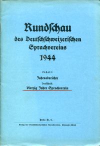 Steiger, Vierzig Jahre Sprachverein. (Umschlag)