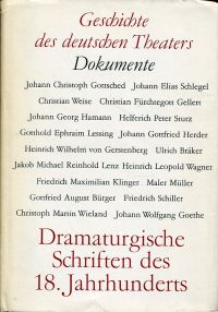 Hammer, Dramaturgische Schriften des 18. Jahrhunderts. (Umschlag)