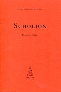 Scholion. Bulletin 0/2001. (Umschlag)