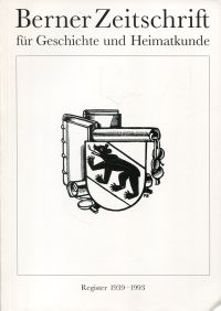 Leuenberger, Register zu den Jahrgängen 1939-1993 der Berner Zeitschrift für Ges (Umschlag)