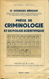 Béroud, Précis de criminologie et de police scientifique. (Umschlag)