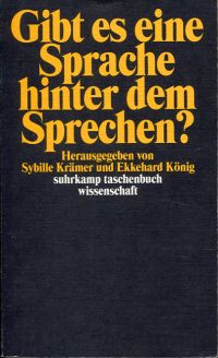 Gibt es eine Sprache hinter dem Sprechen? (Umschlag)