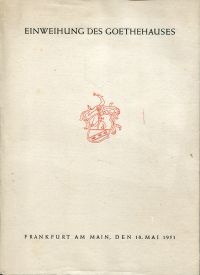Einweihung des Goethehauses. (Umschlag)