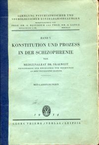 Skalweit, Konstitution und Prozess in der Schizophrenie. (Umschlag)