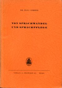 Sommer, Von Sprachwandel und Sprachpflege. (Umschlag)