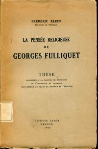 Klein, La pensée religieuse de Georges Fulliquet. (Umschlag)