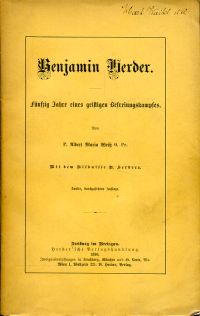 Weiß, Benjamin Herder. (Umschlag)