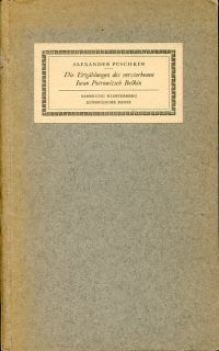 Puschkin, Die Erzählungen des verstorbenen Iwan Petrowitsch Belkin. (Umschlag)