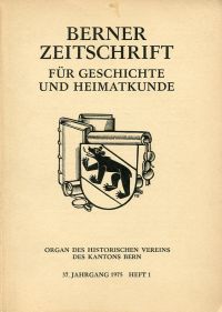 Berner Zeitschrift für Geschichte und Heimatkunde, 1975/1. (Umschlag)