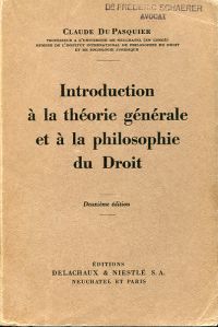 Du Pasquier, Introduction à la théorie générale et à la philosophie du droit. (Umschlag)