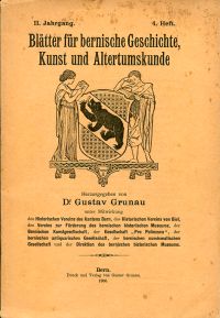 Blätter für bernische Geschichte, Kunst und Altertumskunde; II, 4/1906. (Umschlag)