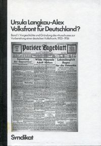 Langkau-Alex, Volksfront für Deutschland? (Umschlag)