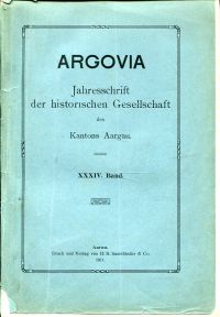 Argovia, Band 34. (Umschlag)